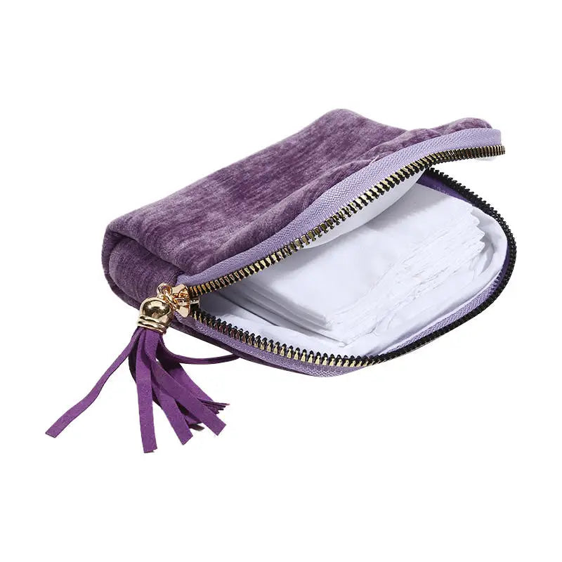 Multi-layer Tassel Jewelry Pouch Bag Organizer - White