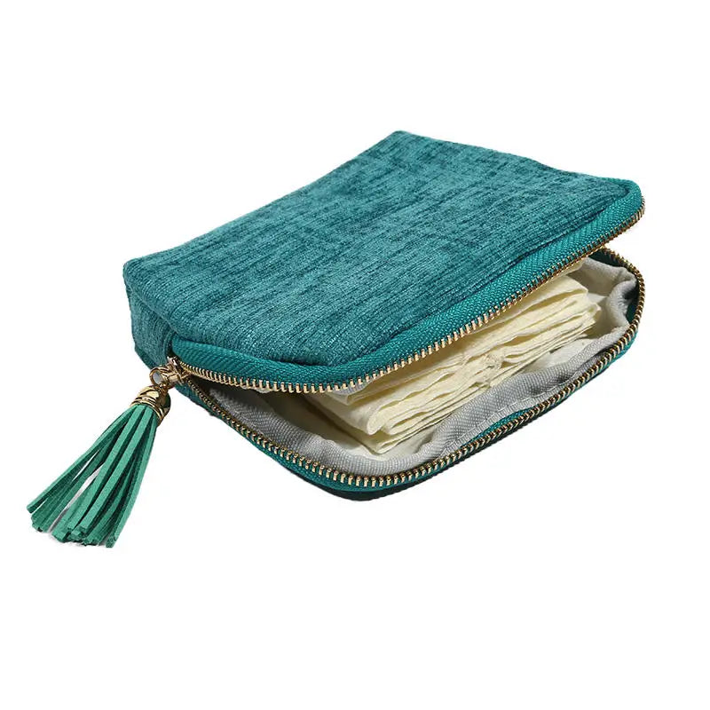 Multi-layer Tassel Jewelry Pouch Bag Organizer - Red