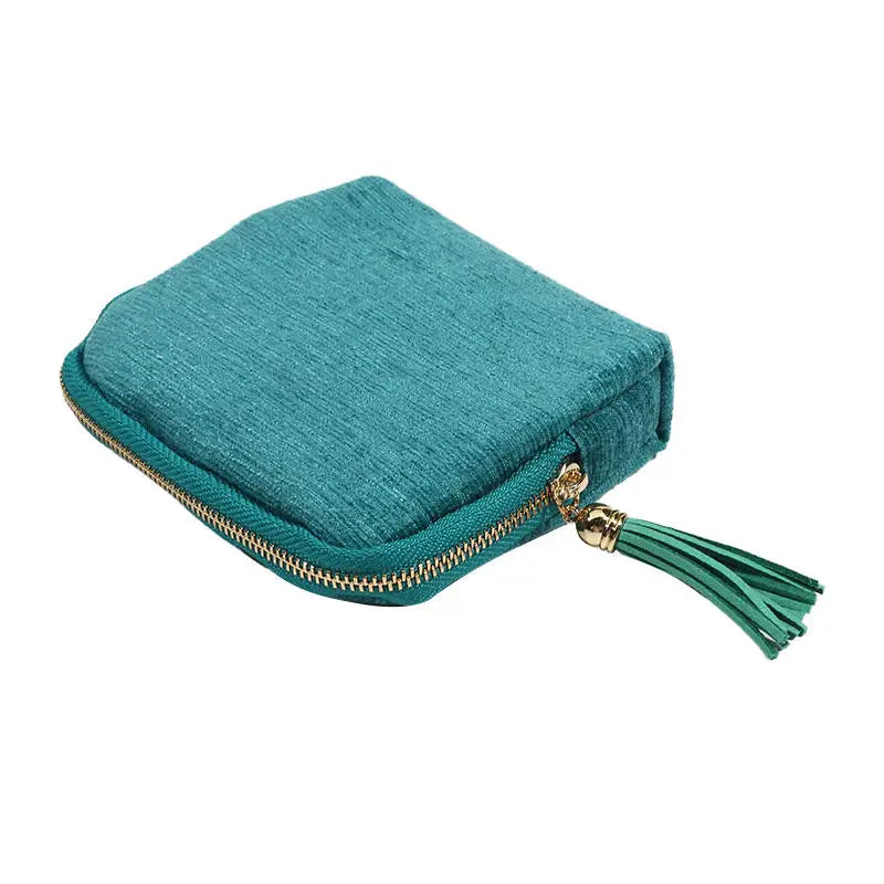 Multi-layer Tassel Jewelry Pouch Bag Organizer - Purple