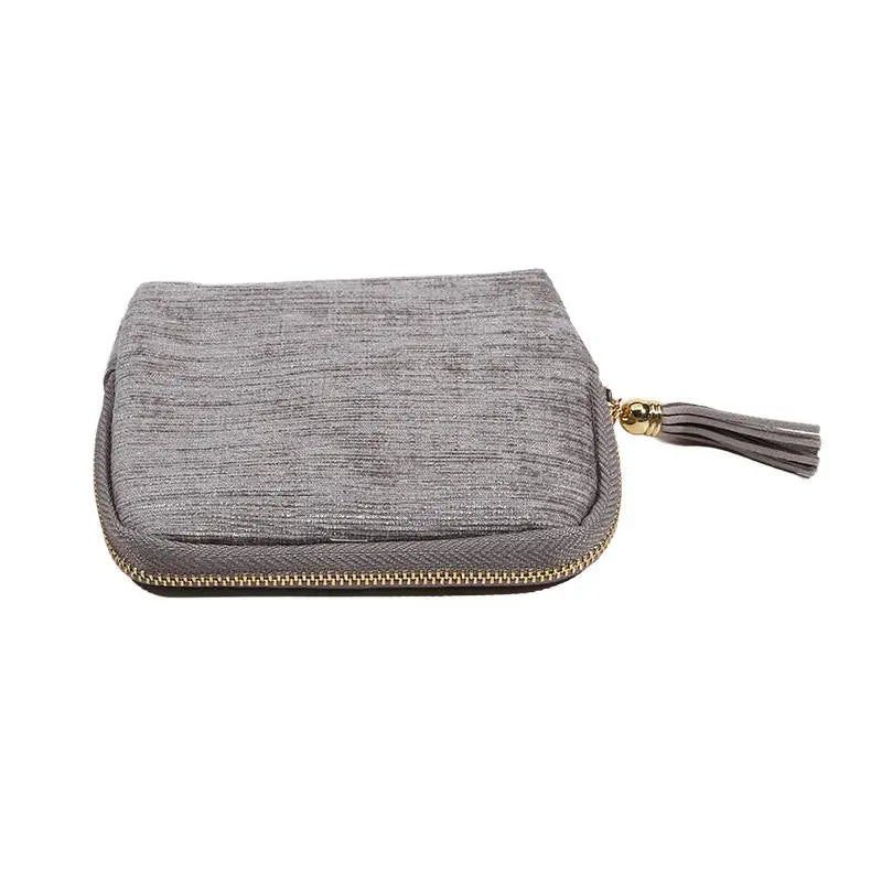 Multi-layer Tassel Jewelry Pouch Bag Organizer - Purple