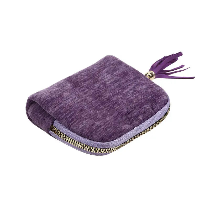 Multi-layer Tassel Jewelry Pouch Bag Organizer - Purple