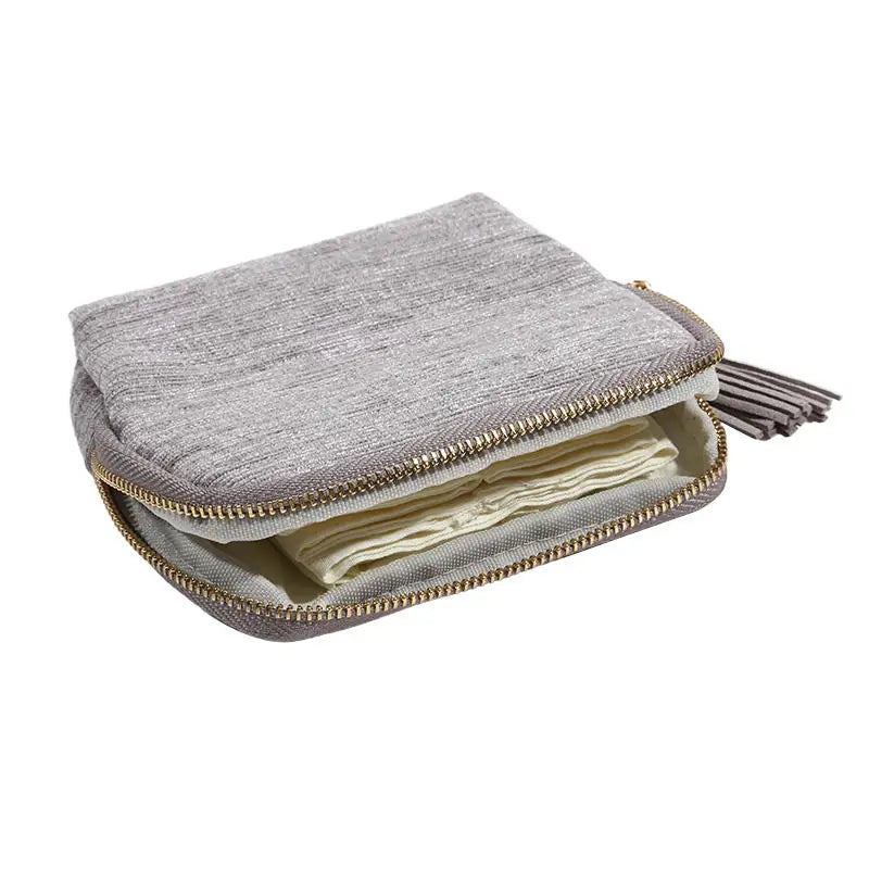 Multi-layer Tassel Jewelry Pouch Bag Organizer - Purple