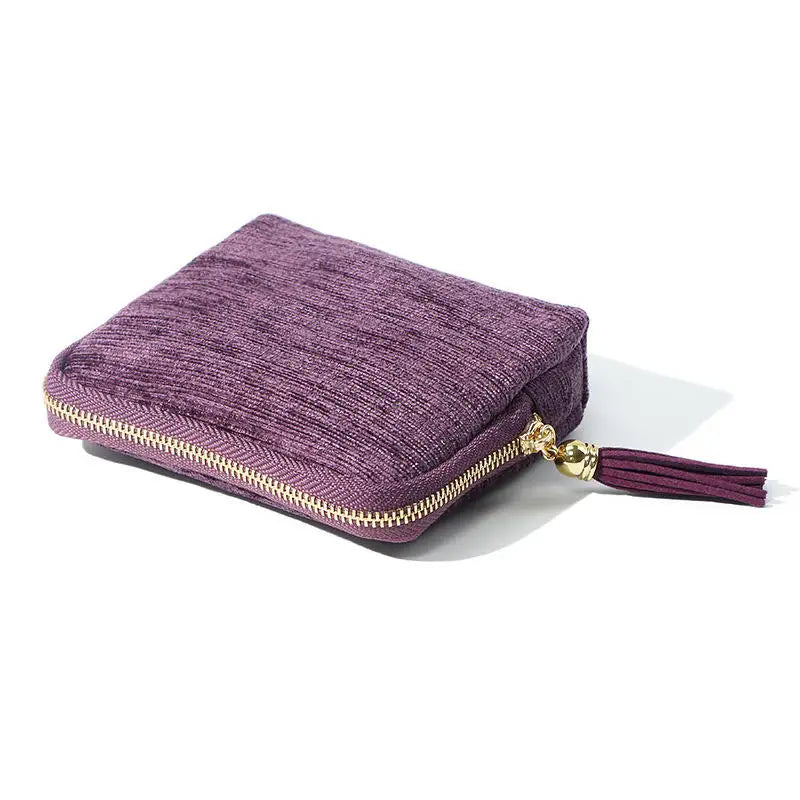 Multi-layer Tassel Jewelry Pouch Bag Organizer - Grey