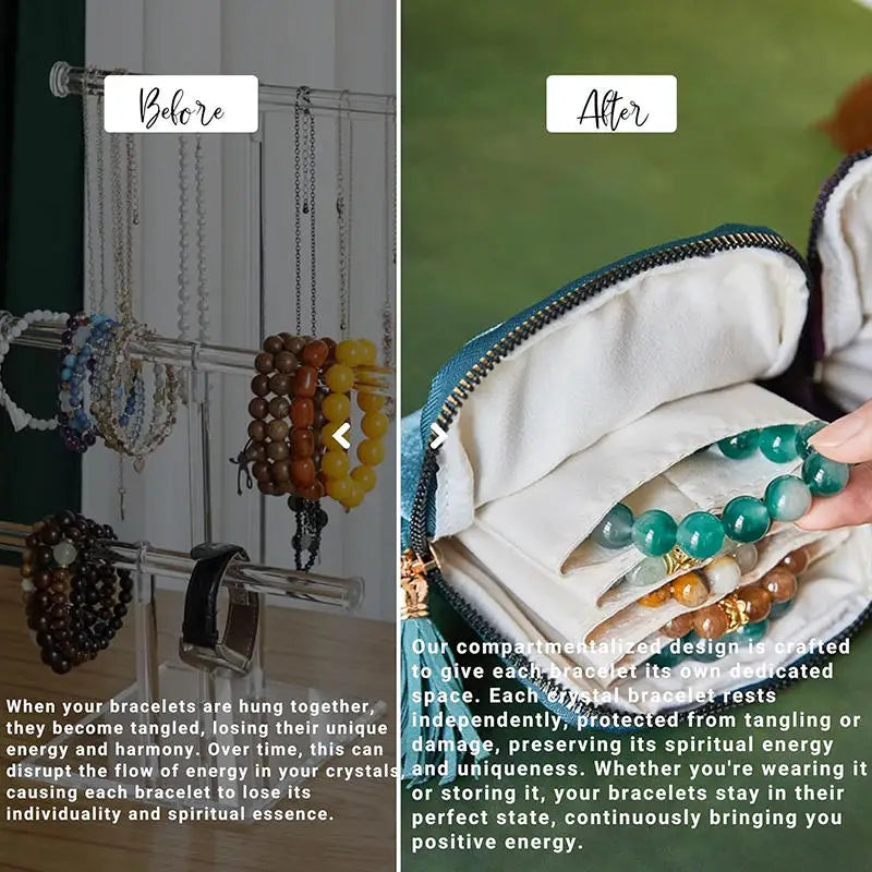 Multi-layer Tassel Jewelry Pouch Bag Organizer - White